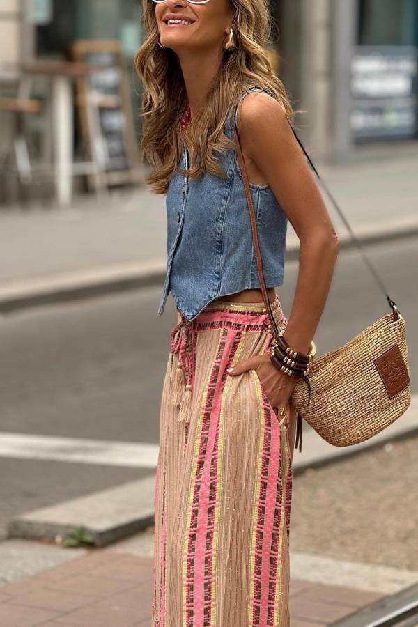 Gilet en jean boutonné Emerson