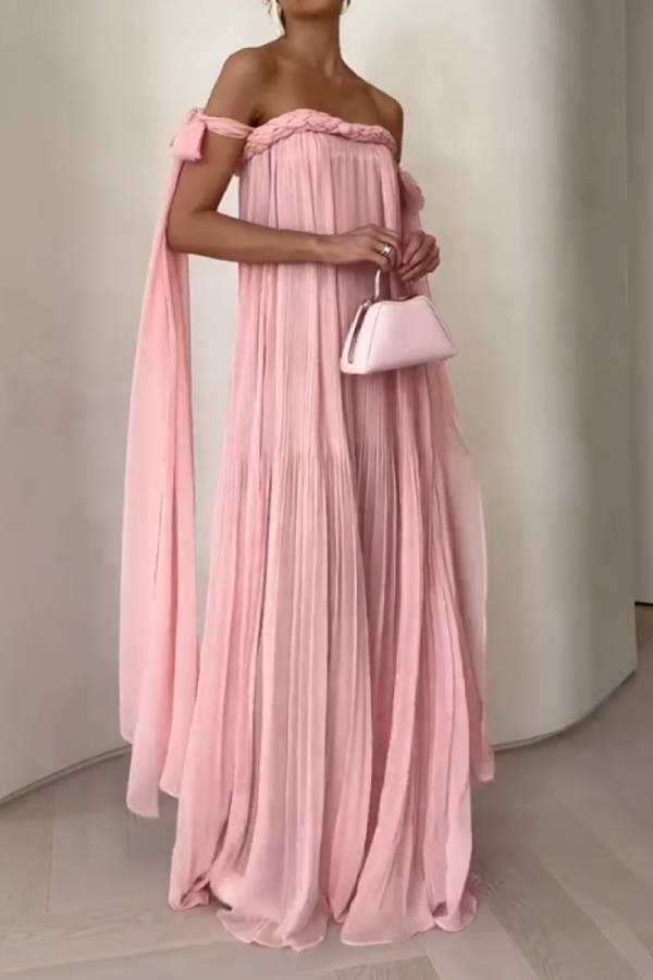 Robe élégante à lacets et épaules dénudées