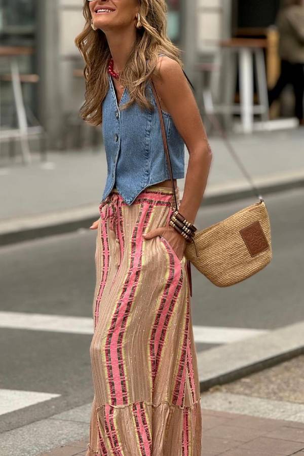 Gilet en jean boutonné Emerson