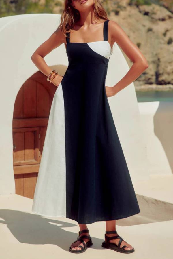 Robe à blocs de couleurs style vacances