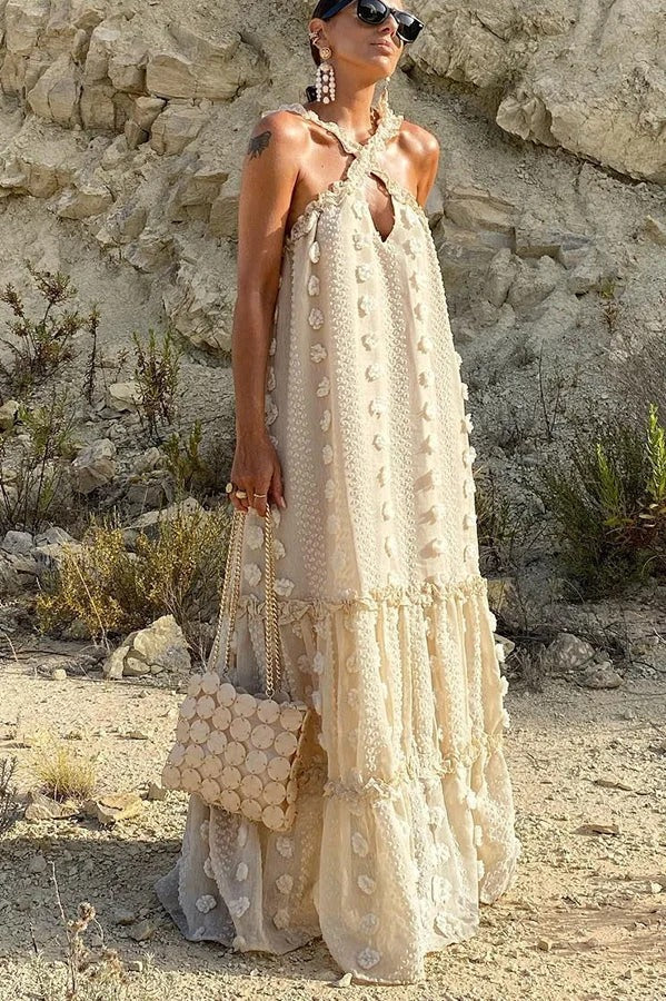 Robe longue dos nu à fleurs Sweet By The Sea
