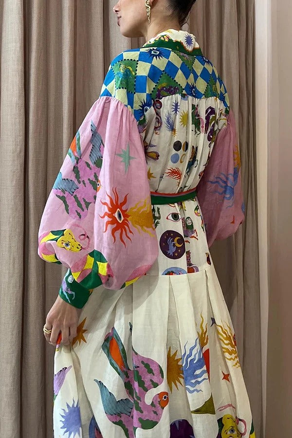 Plissiertes Maxikleid im Retro-Stil des französischen Hofes