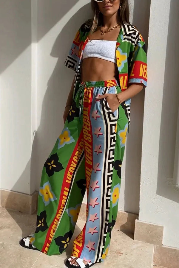 Zweiteiliges Set mit Kontrastdruck