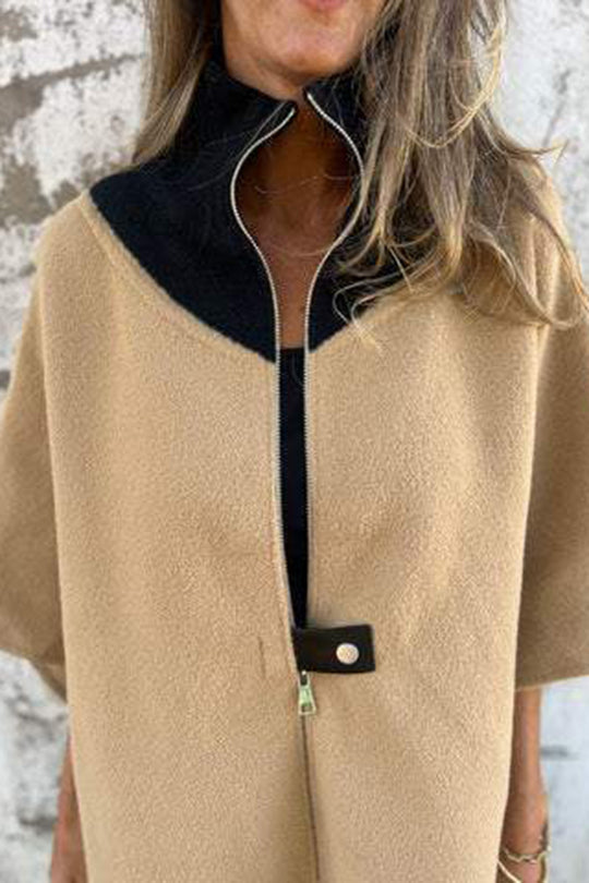 Modische, lässige Jacke mit Stehkragen und Reißverschluss