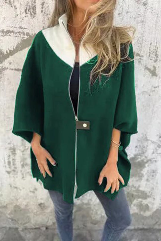 Modische, lässige Jacke mit Stehkragen und Reißverschluss