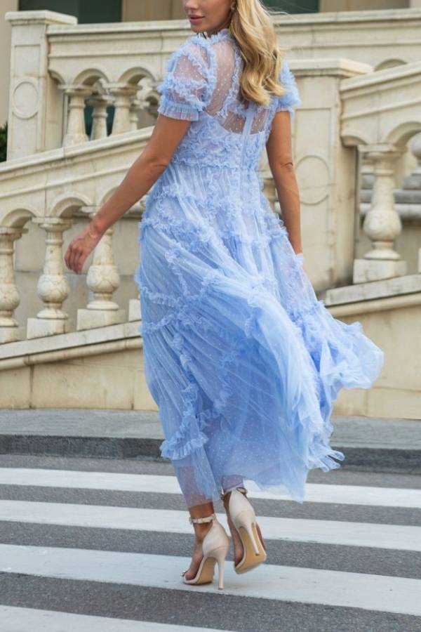 Robe de fée en dentelle à motif champignon