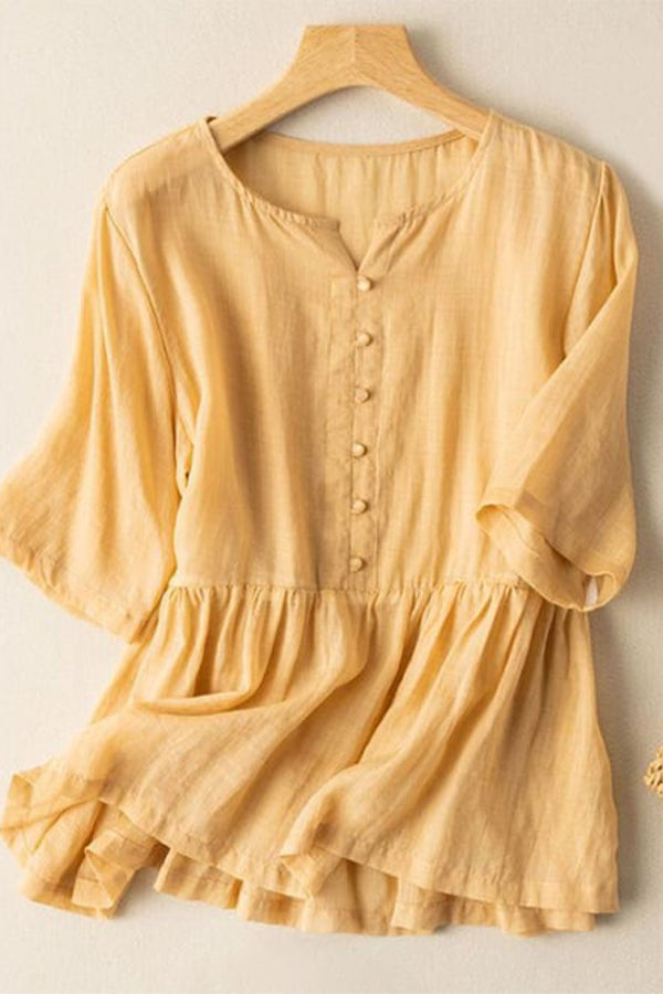 Kurzärmliges künstlerisches Retro-Top
