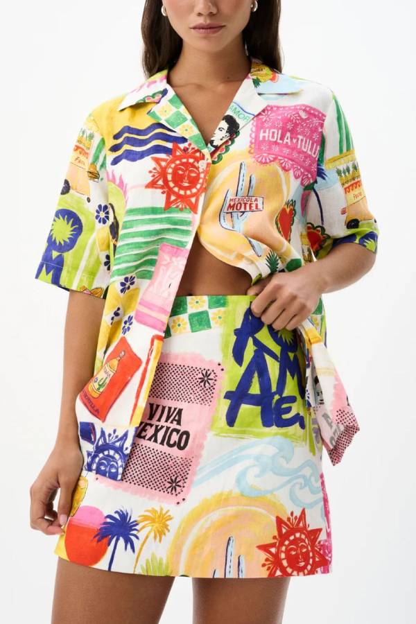 Vielseitiges Leinen-Graffiti-Modeset