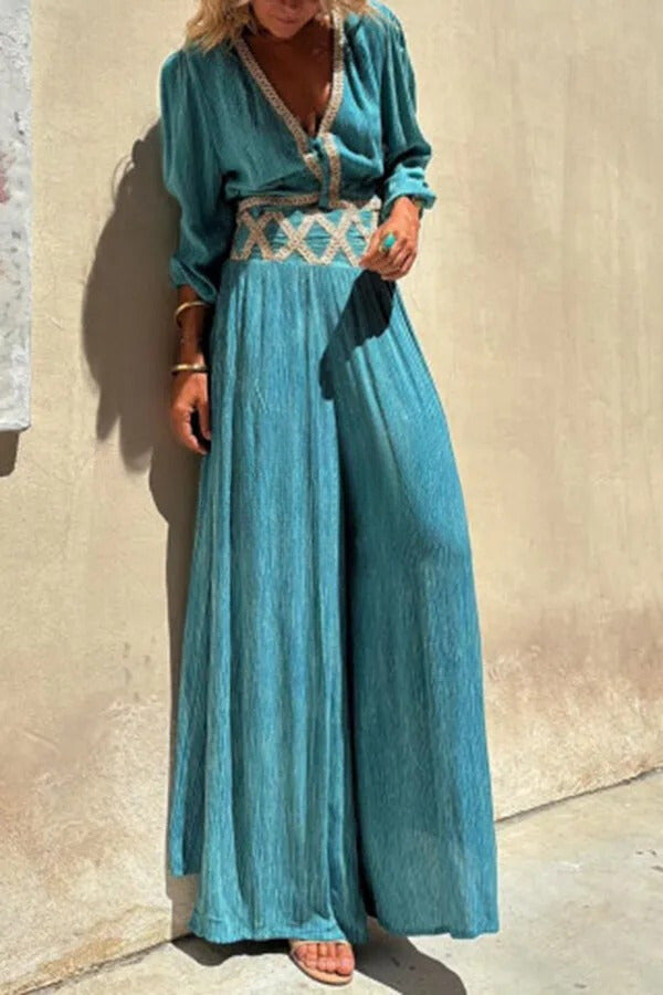Lässige, lockere Hose im Resort-Stil mit Schlitz und elastischer Taille