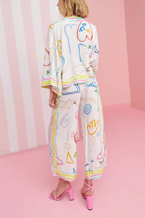 Modisches zweiteiliges Set mit Nebel-Print