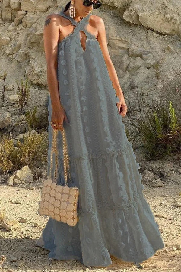 Robe longue dos nu à fleurs Sweet By The Sea