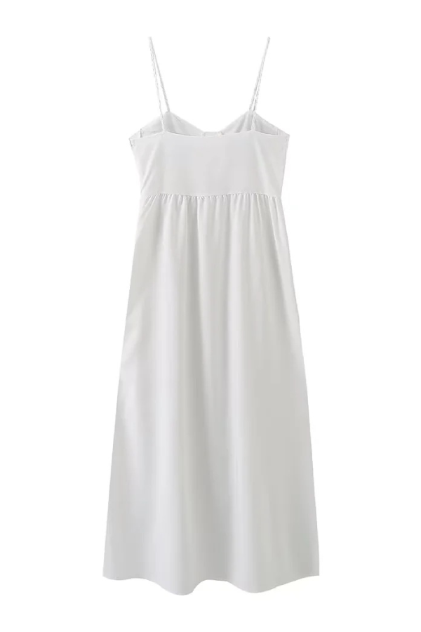 Plissiertes Tanktop-Maxikleid in A-Linie mit Kokosnussbaum-Muster