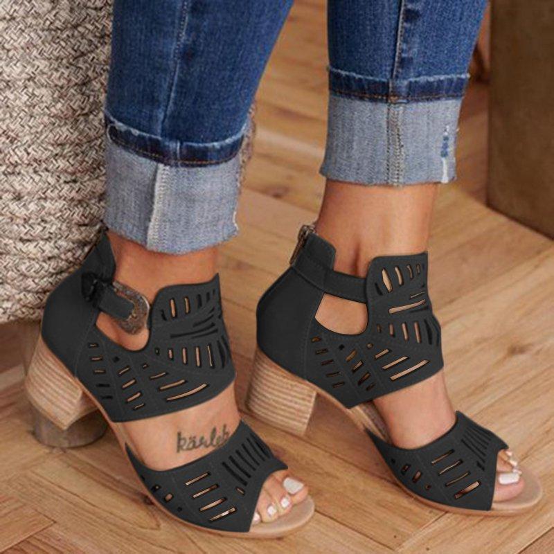 Blockabsatz Lässige & Vintage Sandalen Stiefel