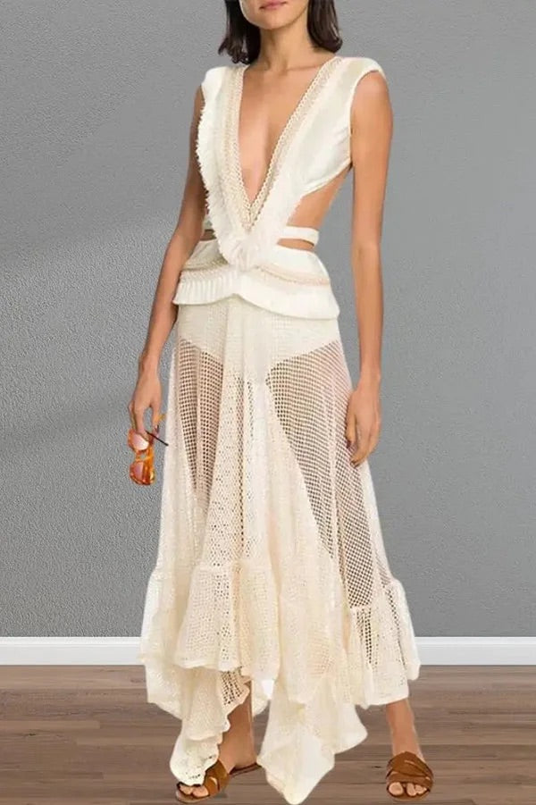 Maillot de bain une pièce sexy à bretelles et décolleté en V profond