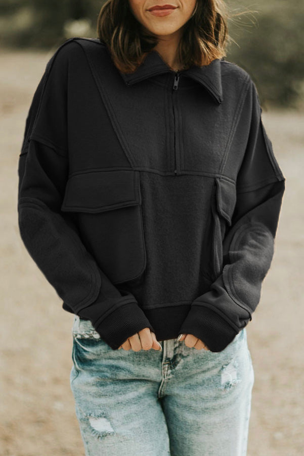 Sweatshirt mit Reißverschluss und Taschen
