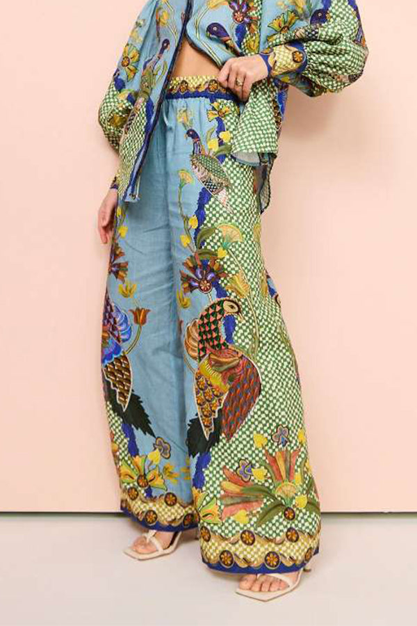 SMYRNA UNIQUE HOSE MIT WEITEM BEIN UND ELASTISCHEM BUND UND TASCHEN