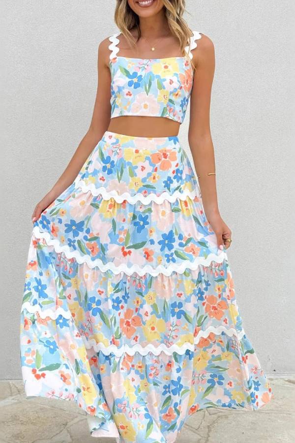 Modisches Temperament Spitzen-Hosenträger + Rock Zweiteiliges Set