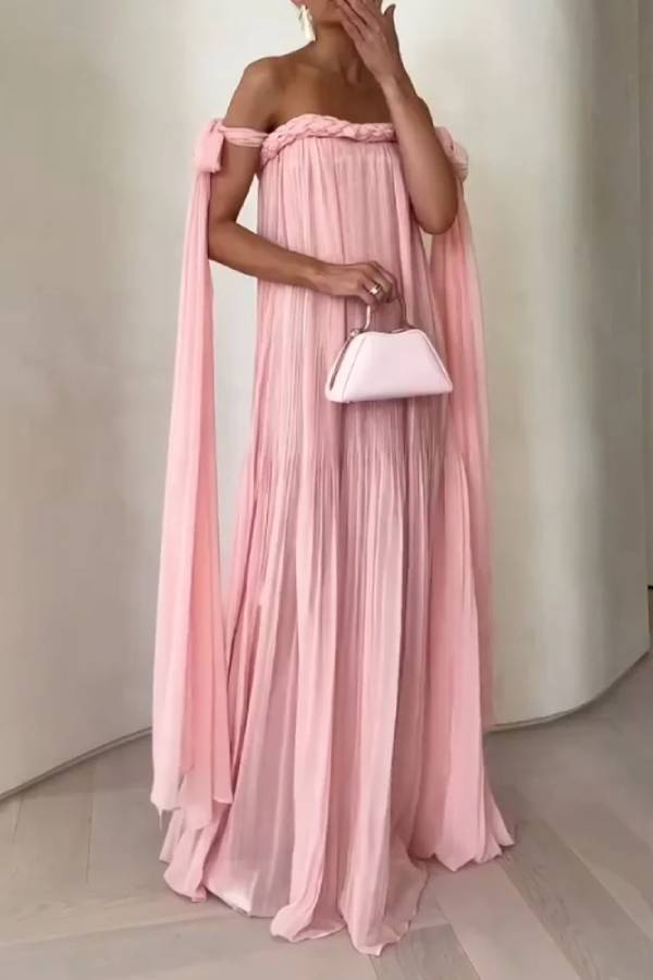 Robe élégante à lacets et épaules dénudées