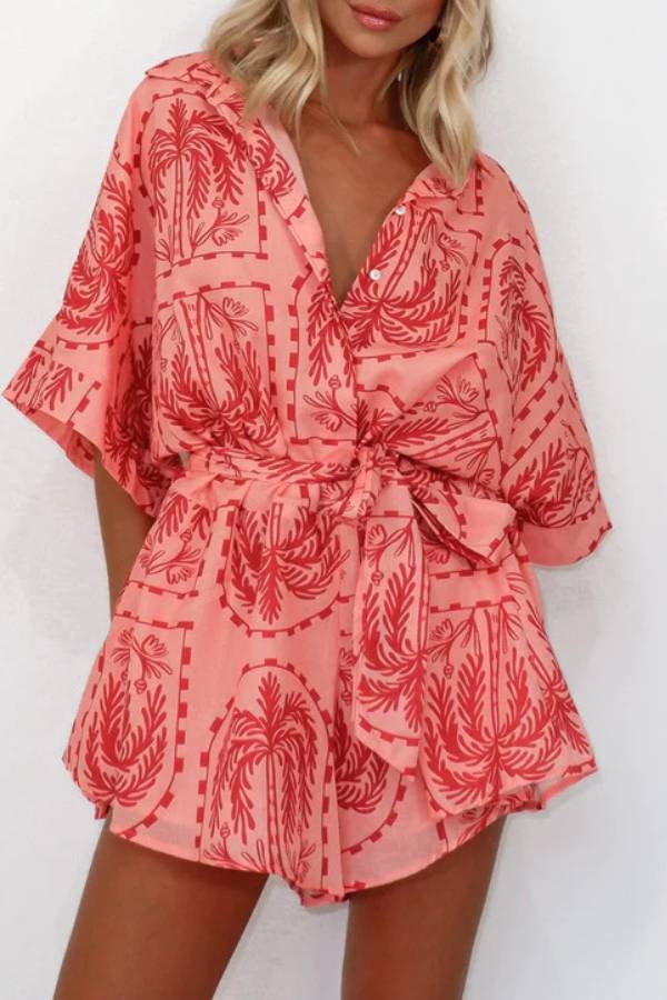 Combinaison sexy à imprimé géométrique