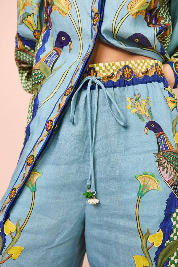 SMYRNA UNIQUE HOSE MIT WEITEM BEIN UND ELASTISCHEM BUND UND TASCHEN