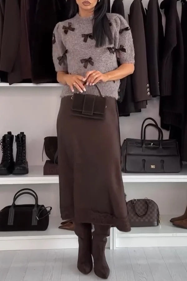 Jensin Satin Lace Trim Cowl Neck Back Cross Lace-up Slit Midi Dress