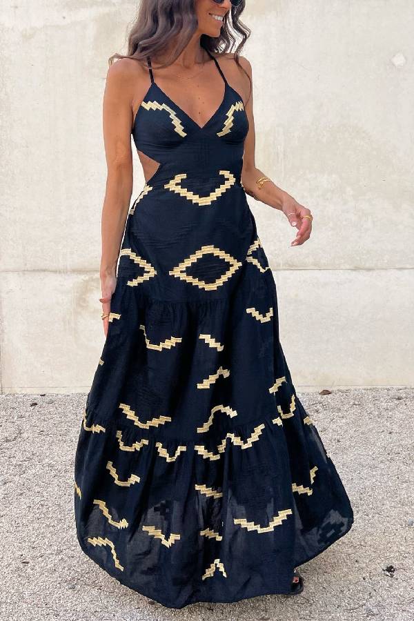 Rückenfreie Sommerkleider mit Schlitz und Spaghettiträgern