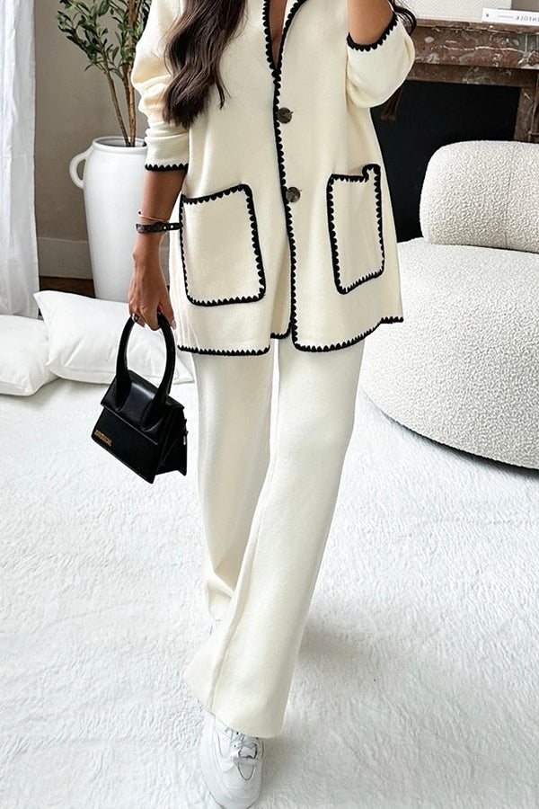 Marena Strickhose mit weitem Bein und Kordelzug in der elastischen Taille