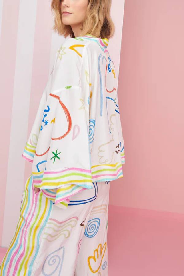 Modisches zweiteiliges Set mit Nebel-Print