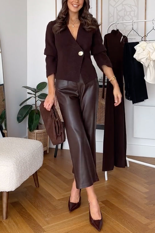 Schicke Strickjacke mit V-Ausschnitt und Knopfleiste