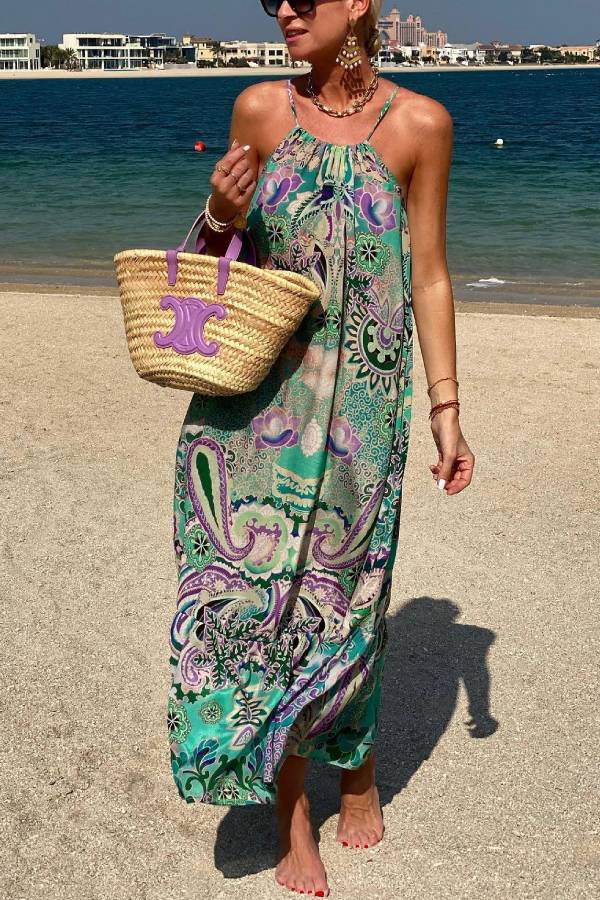 Aquaschwarzes Designer-Maxikleid aus Seide