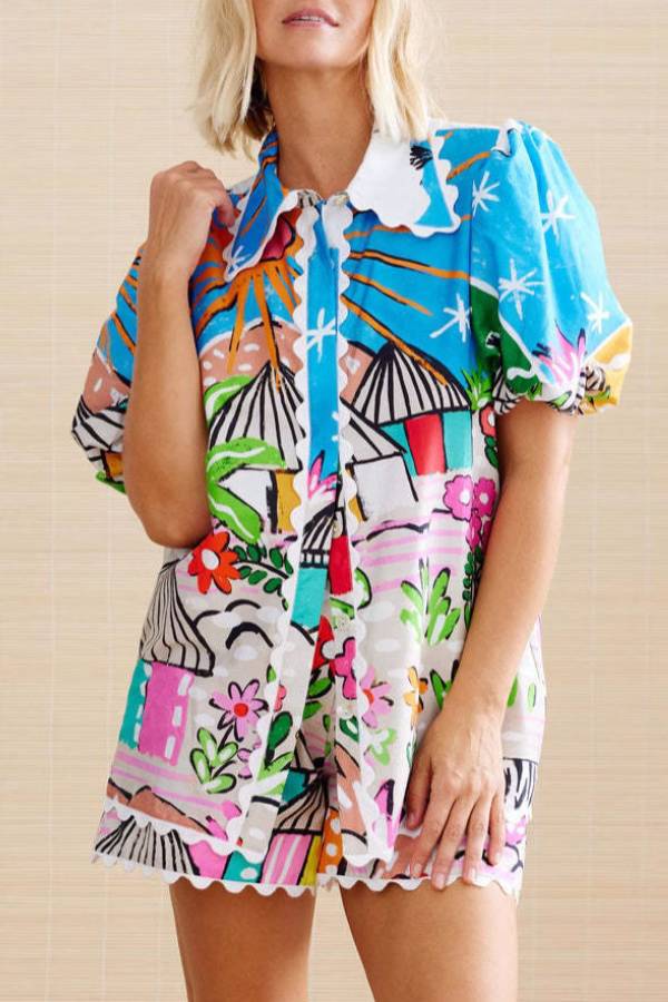 All-Match-Cardigan-Shirt-Set mit Spitzenkragen