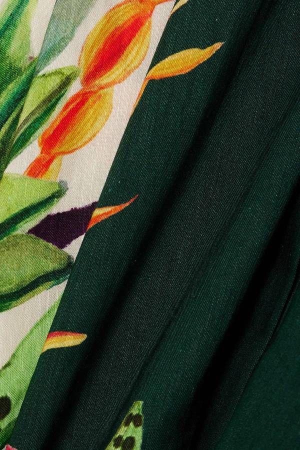 Aggie Midi-Hemdkleid aus Leinenmischung mit Blumenmuster und Gürtel