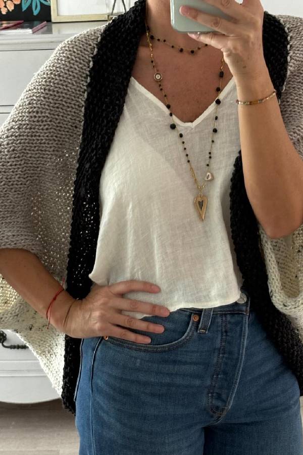 Cardigan en laine coloré à la mode