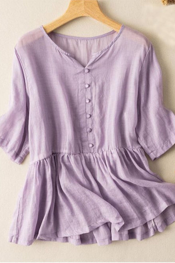 Kurzärmliges künstlerisches Retro-Top