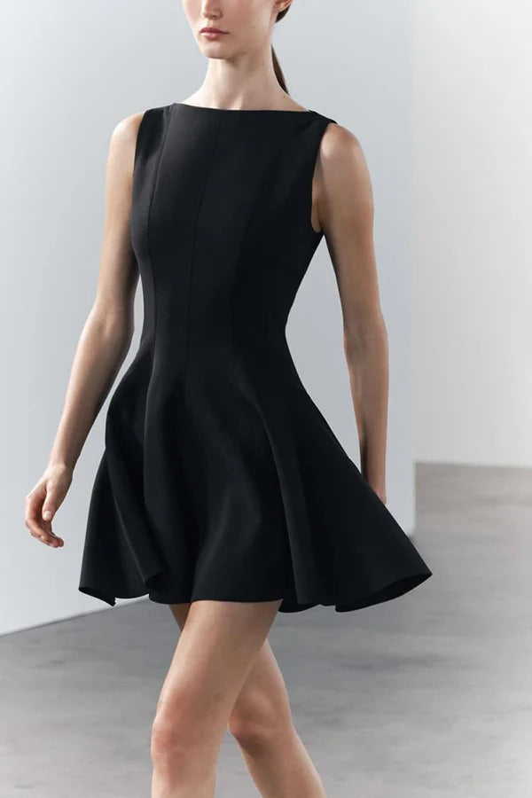 Ultimatives klassisches Swing-Minikleid im Princess-Stil mit weitem Kragen