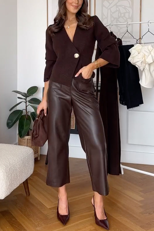 Schicke Strickjacke mit V-Ausschnitt und Knopfleiste