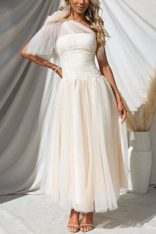 Robe de vos rêves - Robe longue asymétrique en tulle