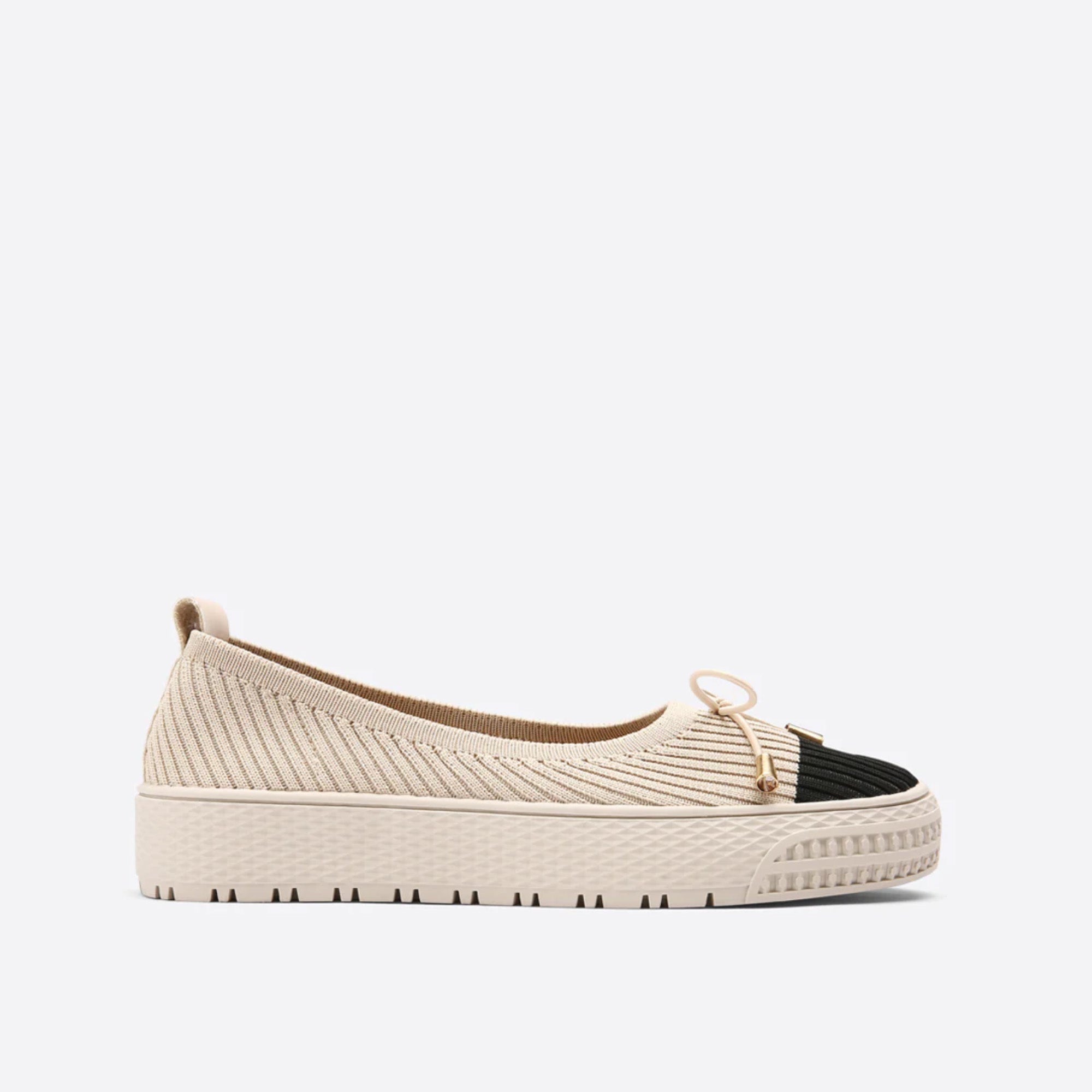 MOUSSE FIT Klassische flache Slip-on-Ballerinas mit runder Zehenpartie