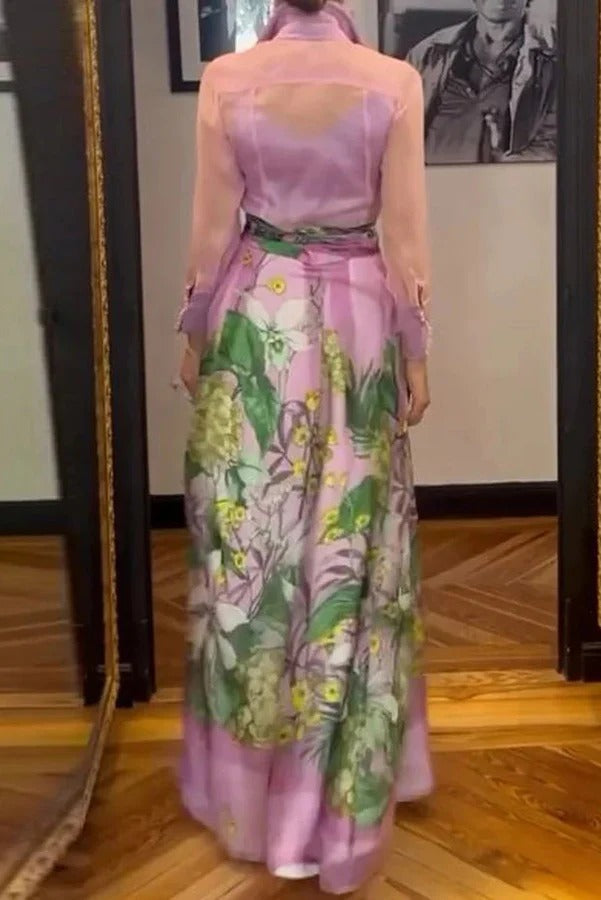 Jupe longue à poches en tulle à imprimé floral et ceinture élastique Seeds of Happiness