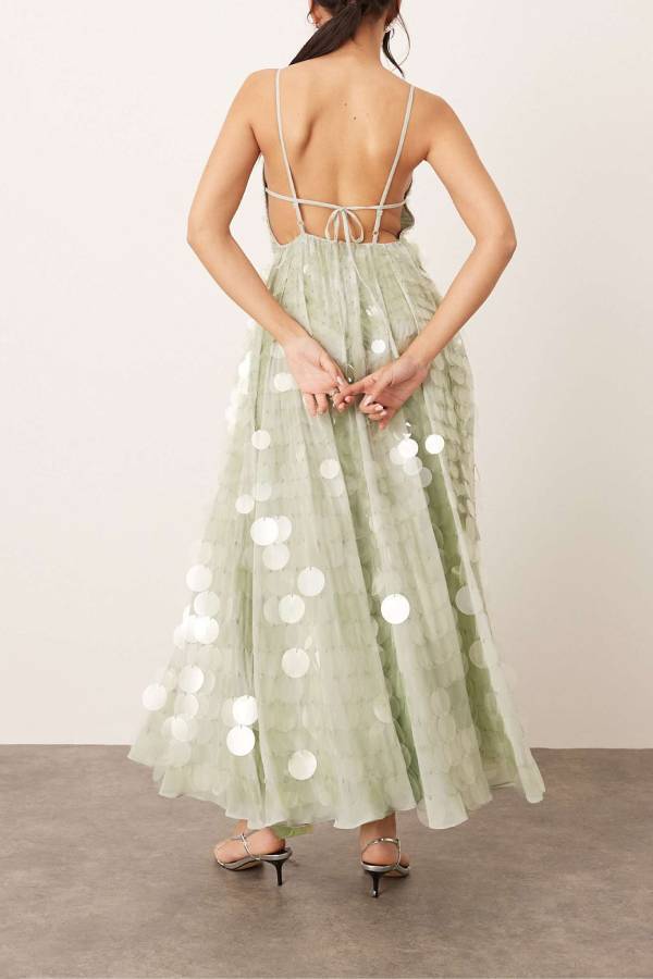 ARRANGE embellished sequin cami midi dress