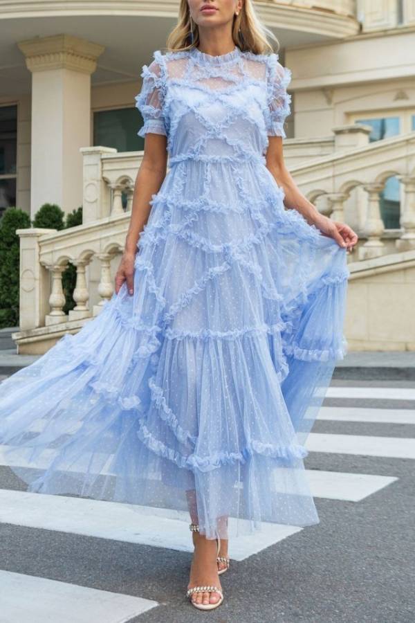 Robe de fée en dentelle à motif champignon