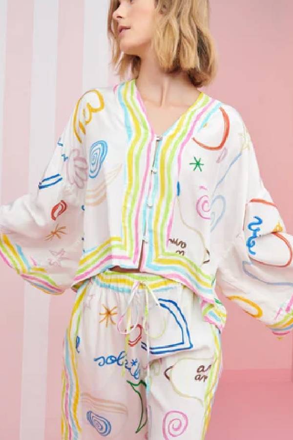 Modisches zweiteiliges Set mit Nebel-Print