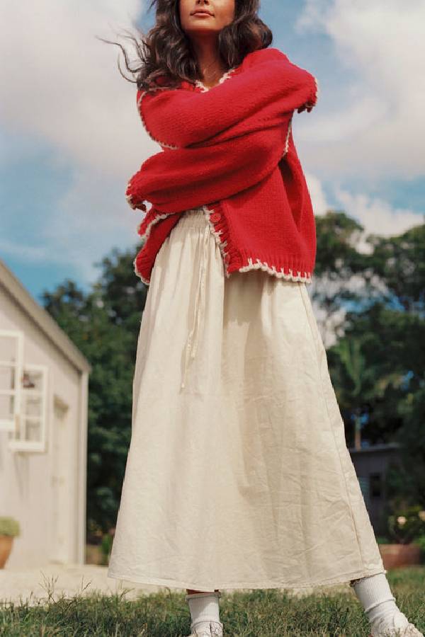 Strickjacke mit Kontrastmuster