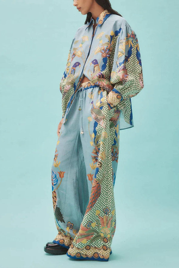 SMYRNA UNIQUE HOSE MIT WEITEM BEIN UND ELASTISCHEM BUND UND TASCHEN