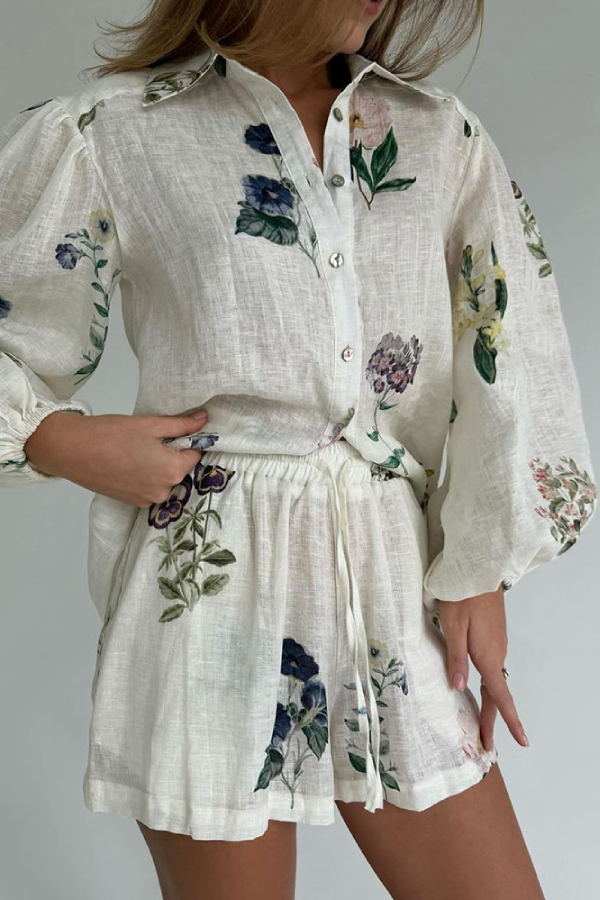 Elegantes bedrucktes lässiges zweiteiliges Damen-Set