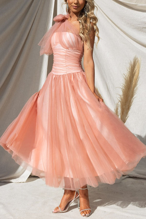 Robe de vos rêves - Robe longue asymétrique en tulle