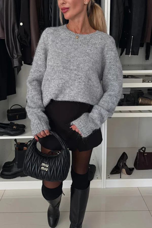 Unique Choice – Lässiger Pullover mit Satin-Schleife auf der Rückseite