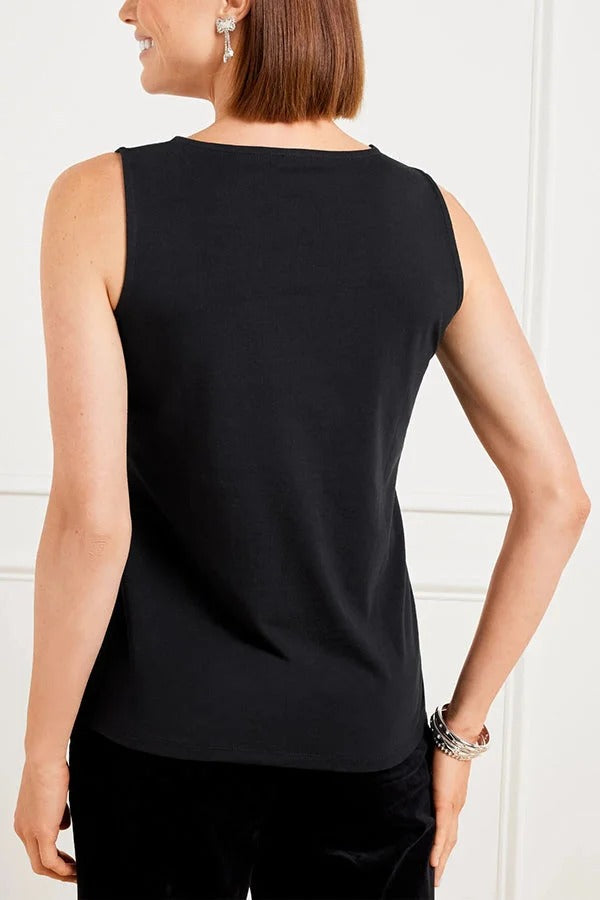 Fügen Sie Lustre Pailletten Patchwork Rundhals lose Tank