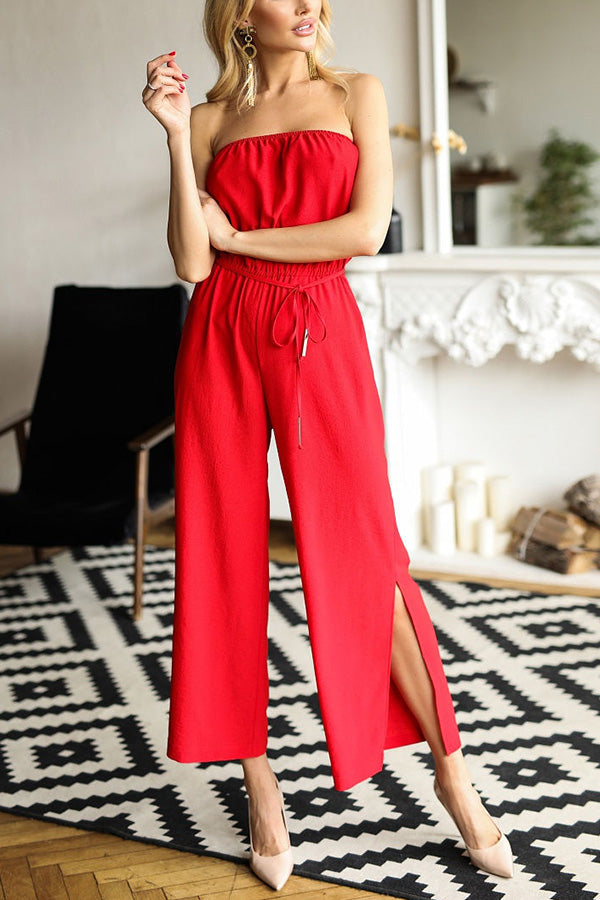 Wish And Wander – Schulterfreier Jumpsuit
