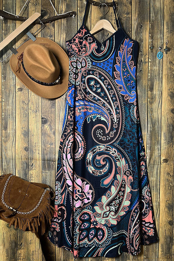 Forever Thing – Stretch-Maxikleid mit Hippie-Ethno-Print